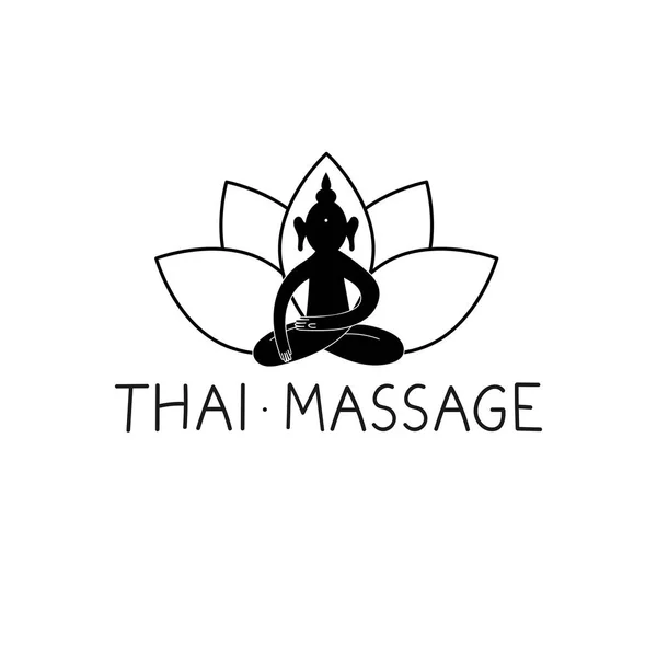 Modello Logo Vettoriale Massaggio Thailandese — Vettoriale Stock