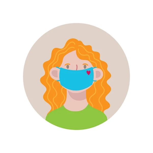 Girl Medical Mask Protecting Corona Virus Vector Illustration — Stock Vector