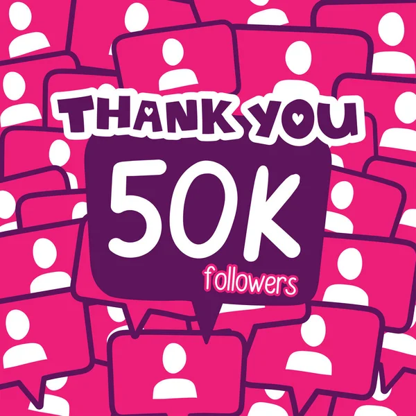 Děkuji 50000 Nebo 50000 Následovníkům Blahopřání Blogger Slaví Velký Počet — Stockový vektor