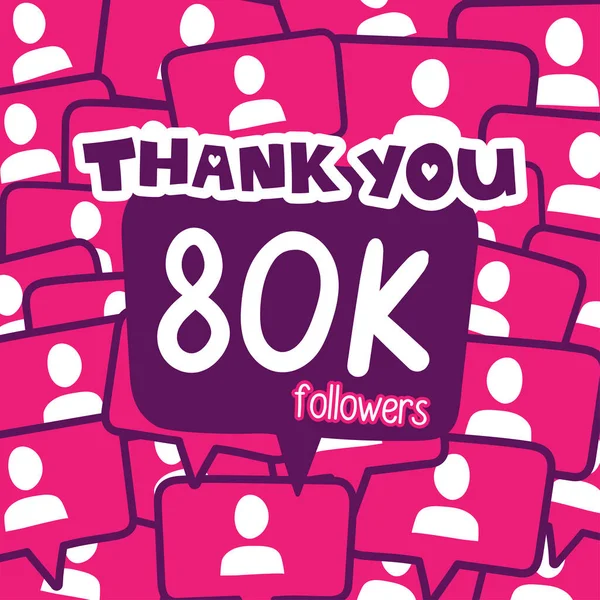 Thank You 80000 80K Followers Congratulation Card Blogger Celebrates Many Royalty Free Stock Illustrations