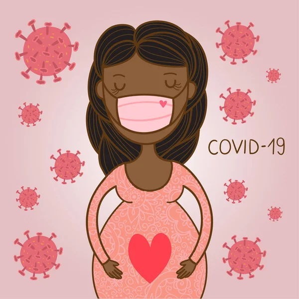 Pregnant Woman Who Wears Protective Medical Mask Vector Illustration Royalty Free Stock Illustrations