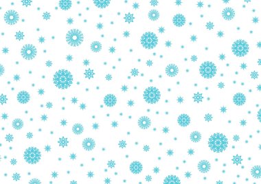 Beyaz arkaplanda mavi kar taneleri