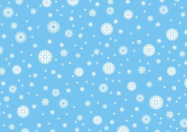 Mavi mat zemin üzerine beyaz kar taneleri