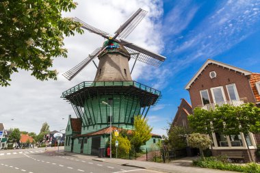 Traditional Dutch windmills at Zaanse Schans, Amsterdam