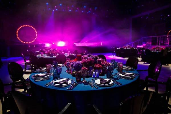 Table set for wedding or another catered event dinner — Stock Photo, Image