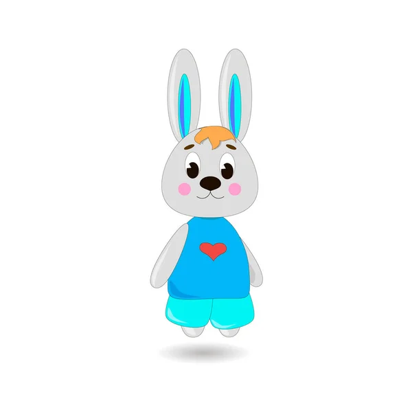 Cute Cartoon Rabbit White Background Can Used Wallpaper Design Card — Stock Photo, Image