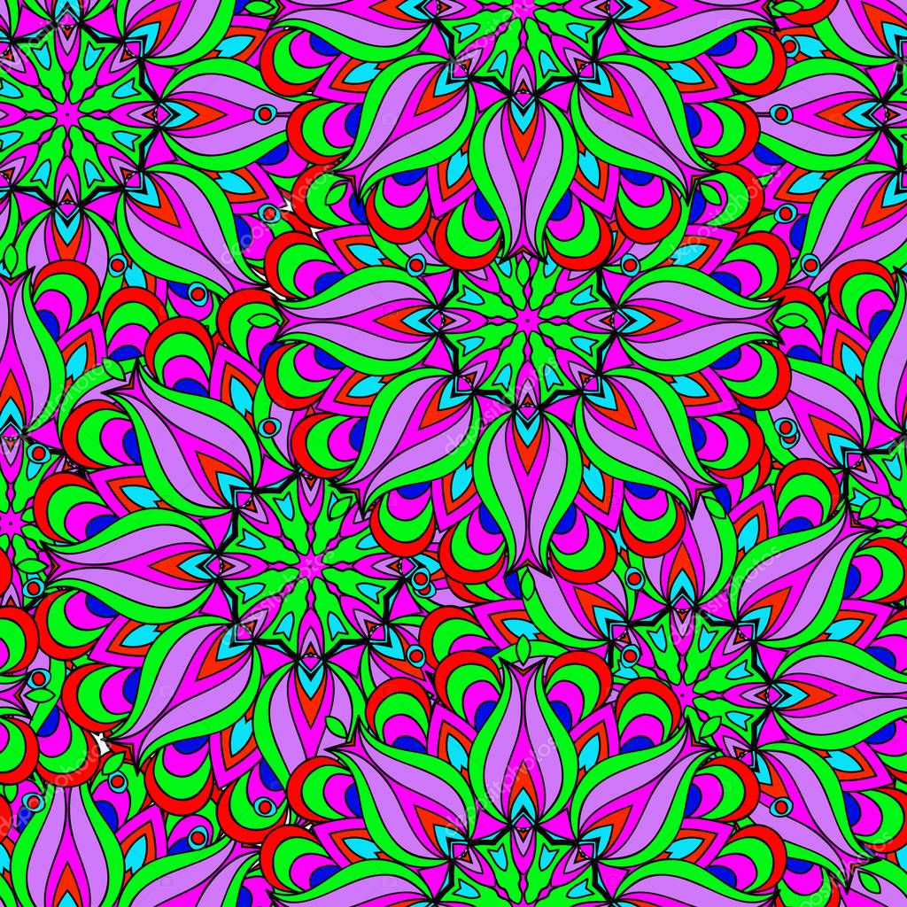Colored mandala wallpaper | Colorful Seamless Pattern Mandala Can Used