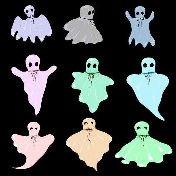 Halloween Geesten Spookachtige Monster Met Boo Eng Gezichtsvorm Spooky Ghost — Stockfoto