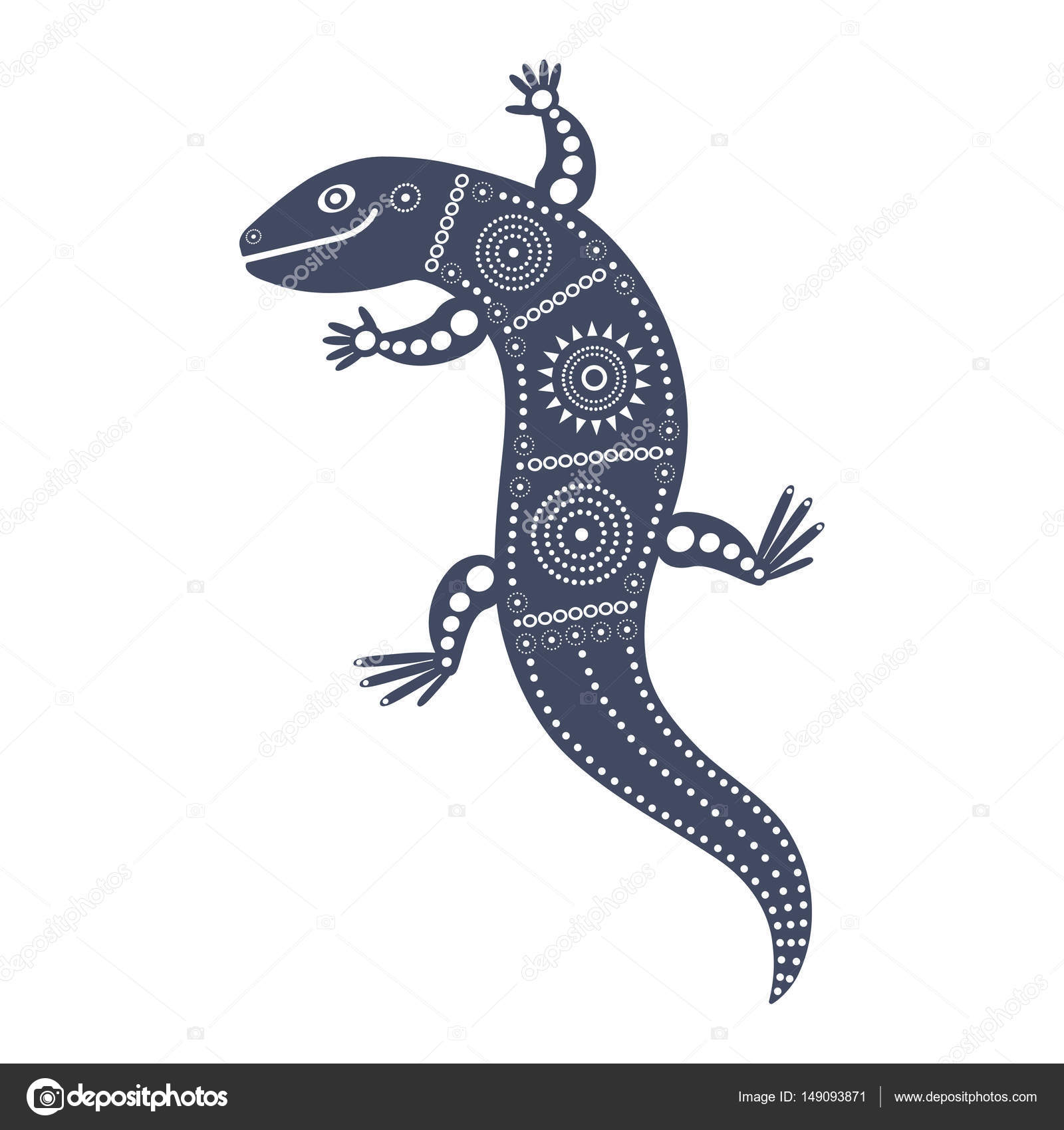 トカゲのトライバル スタイルで装飾的な画像 ストックベクター C Ele Nik