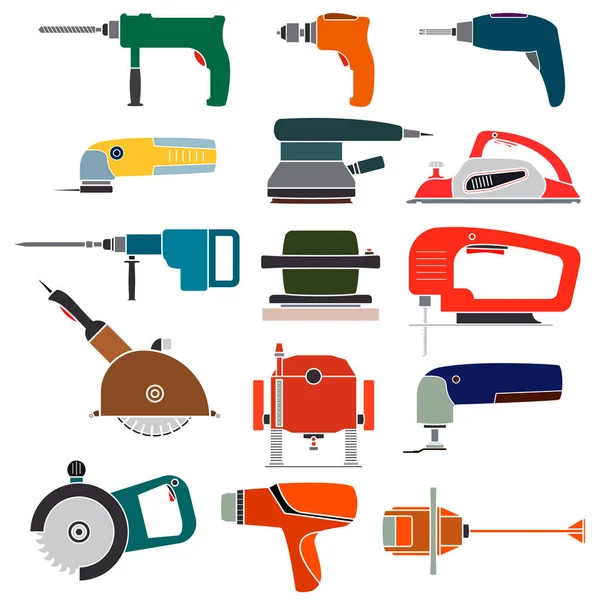 Conjunto de herramientas eléctricas . — Vector de stock