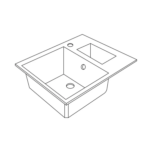 Küchenspüle. Vektorillustration auf weißem Hintergrund. Transparente und übersichtliche Vorlage. — Stockvektor