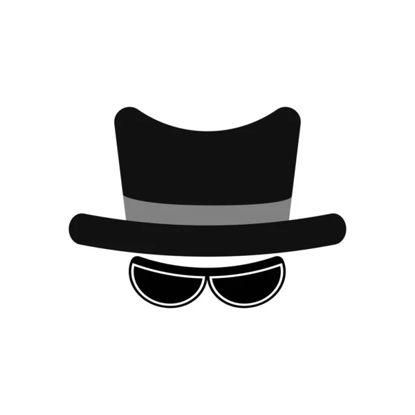 Agent Spy Incognito Icon Hat Glasses Anonymous Strangers Vector Illustration — Stock Vector