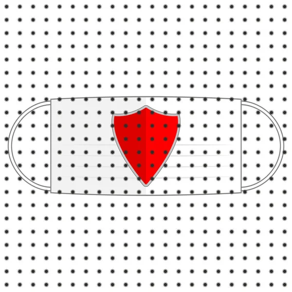 Mascarilla Médica Protectora Con Escudo Metálico Contra Del Fondo Infecciones — Archivo Imágenes Vectoriales