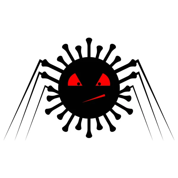 Monster Menakutkan Seperti Coronavirus Siluet Hitam Monster Dalam Gambar Dari - Stok Vektor