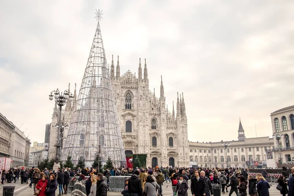 Arbre Noël Piazza Del Duomo Milan — Photo