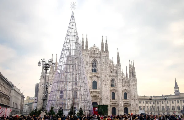 Arbre Noël Piazza Del Duomo Milan — Photo