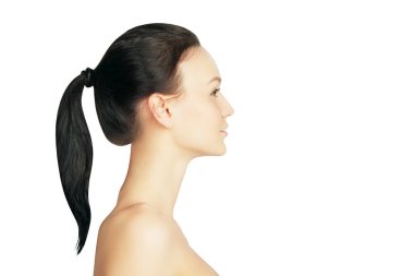 Taze cilt üzerinde beyaz kadınla sağlık