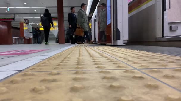 Tokio, Japón - Circa Noviembre 2019: La gente atraviesa las puertas de los trenes — Vídeo de stock
