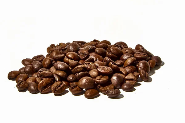 Arabica Robusta Chicchi Caffè Sfondo Bianco Fotografia Stock