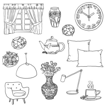 iç konfor öğe çizimlerinin