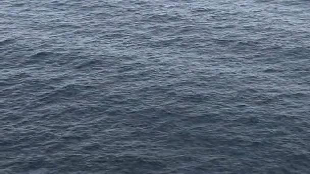 Schwarzes Meer das Schiff segelt auf dem Meer am Horizont, Sturmsee braun. — Stockvideo