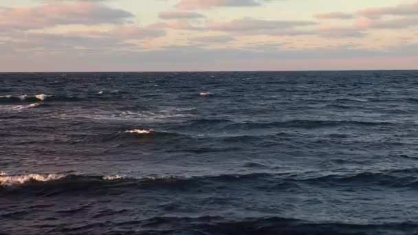 Μαύρη Θάλασσα Κριμαία καταιγίδα στη θάλασσα καφέ, κύματα και βράχια — Αρχείο Βίντεο