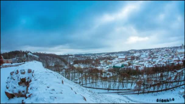 Vilna panorama en invierno — Vídeos de Stock