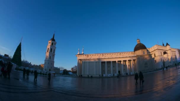 Vilnius panorama mañana antes de Navidad — Vídeo de stock