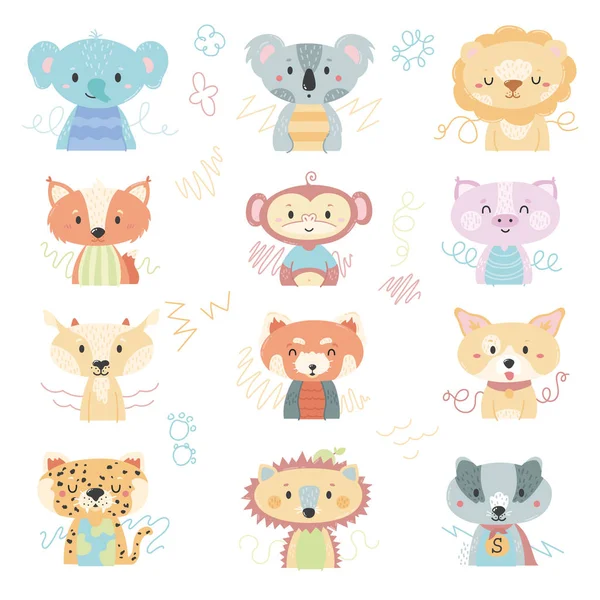 Cute animals for baby prints.