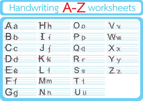 A-Z การเขียนภาษาอังกฤษ — ภาพเวกเตอร์สต็อก