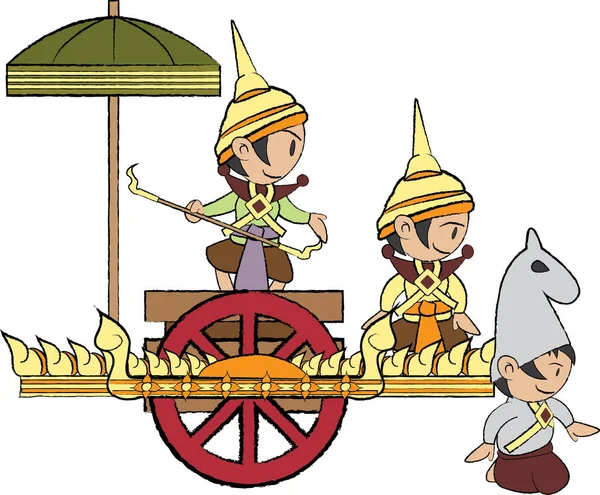 Cartone animato Thailandia angolo — Vettoriale Stock