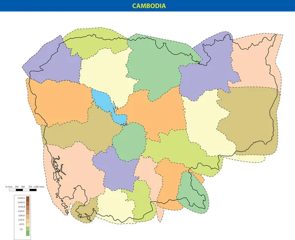 Vektorkarte Kambodscha — Stockvektor