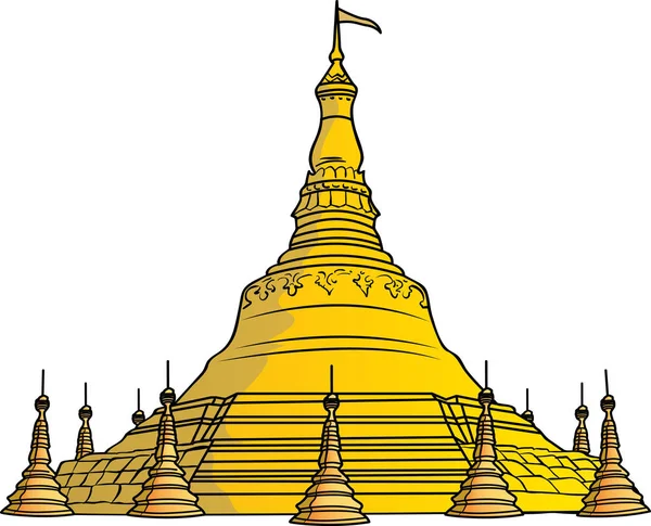Τέχνη σχεδιασμού Μιανμάρ παγόδα — Διανυσματικό Αρχείο