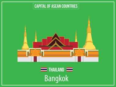 Vektörel çizimler illüstrasyon Tayland ülkenin başkenti
