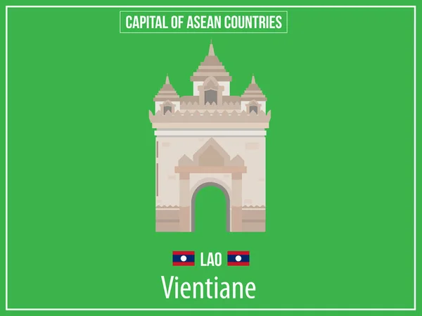 Vektörel çizimler illüstrasyon Laos ülkenin başkenti