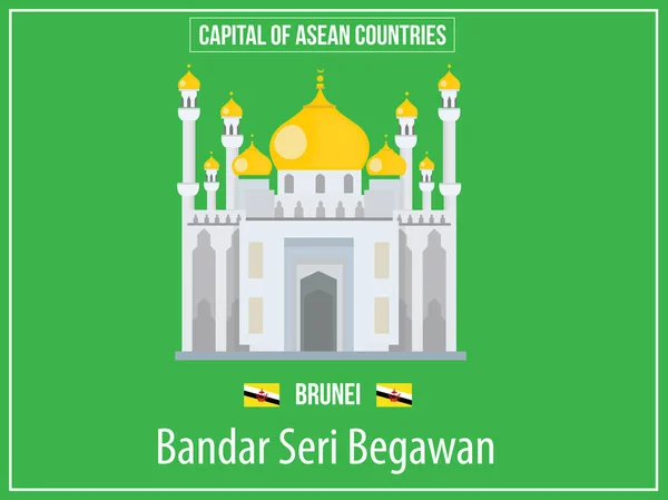 Vektörel çizimler illüstrasyon Brunei ülkenin başkenti