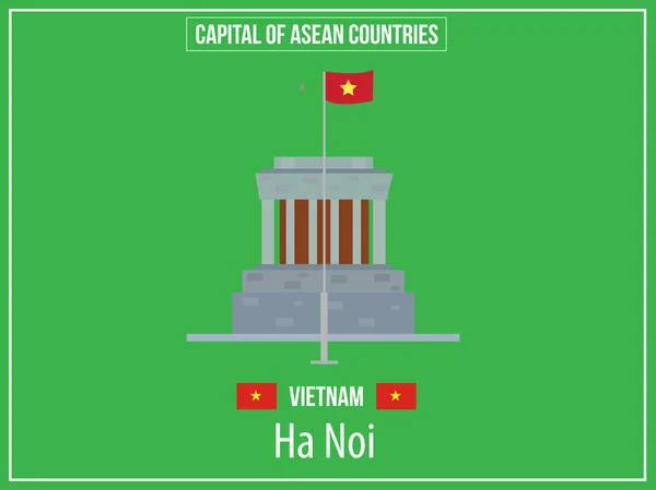Vectors illustration of Capital of Vietnam Country — Stock Vector