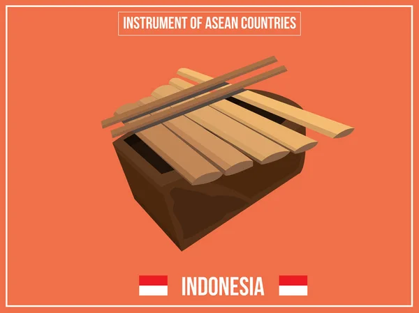 Vectoren illustratie van Instrument van Indonesië land — Stockvector