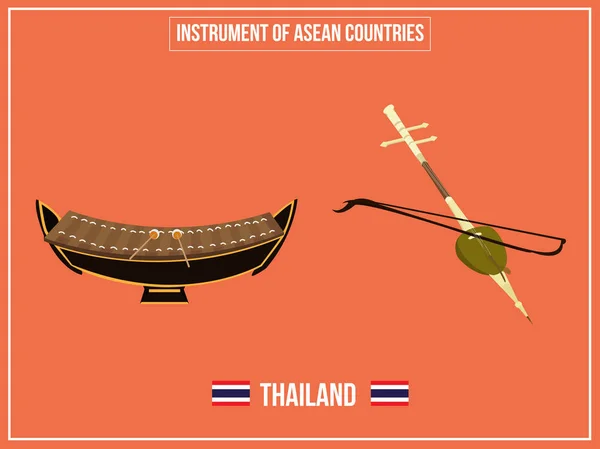 Enstrüman Tayland ülke vektörel çizimler çizimi — Stok Vektör