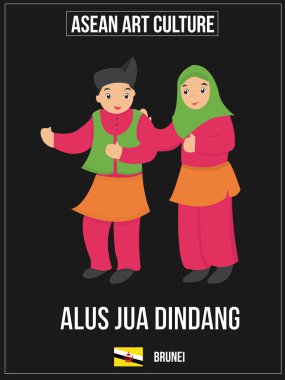 Ulusal Sanat Kültür Brunei vektör çizim