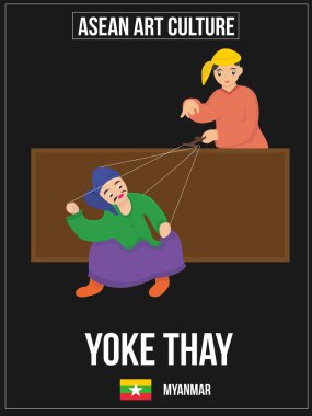 Ulusal Sanat Kültür Myanmar vektör çizim