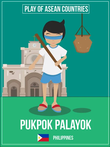 Vektorillustration Nationella Spela Spel Kultur Filippinerna — Stock vektor