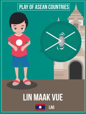 Laos Ulusal oynamak oyun kültürü vektör çizim