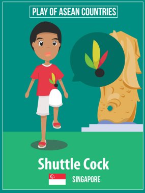 Vektör çizim Ulusal oynamak oyun kültür Singapur