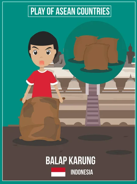Ilustracja Wektorowa Krajowych Grać Gry Kultura Indonezji — Wektor stockowy