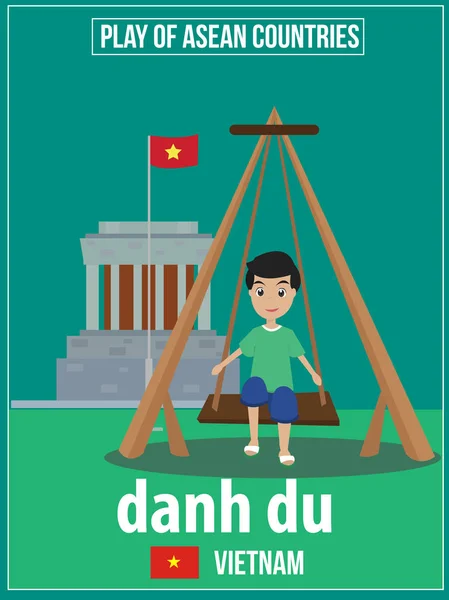 Illustration Vectorielle Culture Nationale Jeu Vietnam — Image vectorielle