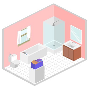 Banyo isometricinterior tasarımı