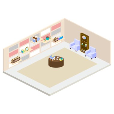 Oturma odası izometrik