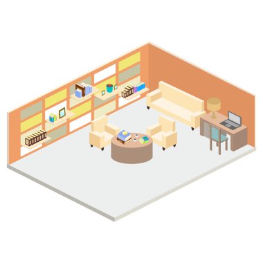 Oturma odası izometrik