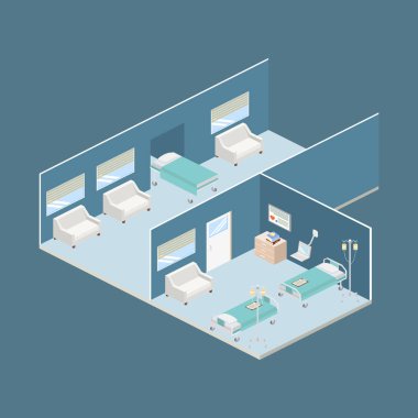 İzometrik hastane tasarım iç 